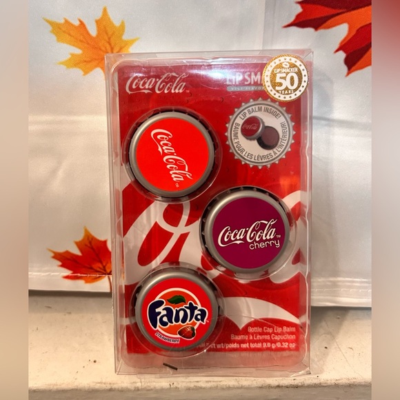 Lip Smacker Other - Set Of 3 Lip Smacker Cherry Coke Coca Cola Classic Fanta Strawberry Lip Balms